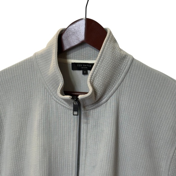 Ted Baker London Pleaded Patch Sleeves Double Full Zip Up Jacket - Picture 4 of 15